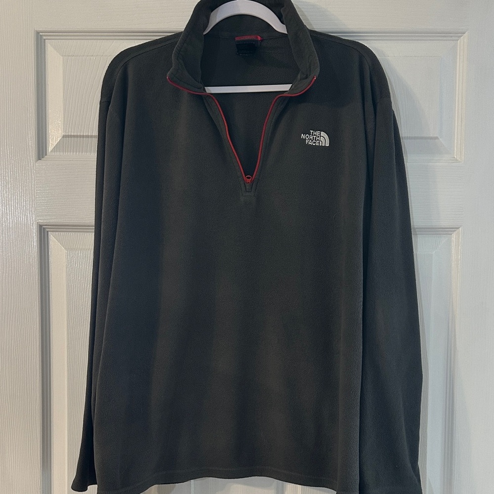 The North Face dark gray Fleece with Red Trim